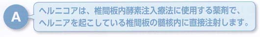 ヘルニコアは、椎間板内酵素注入療法に…